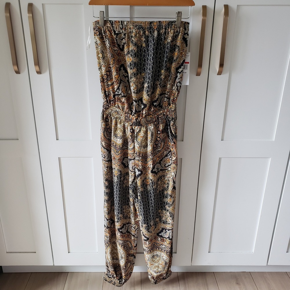 Von Maur Jumpsuit by‎ Bishop Young Womens XS Paisley Strapless Boho Outfit